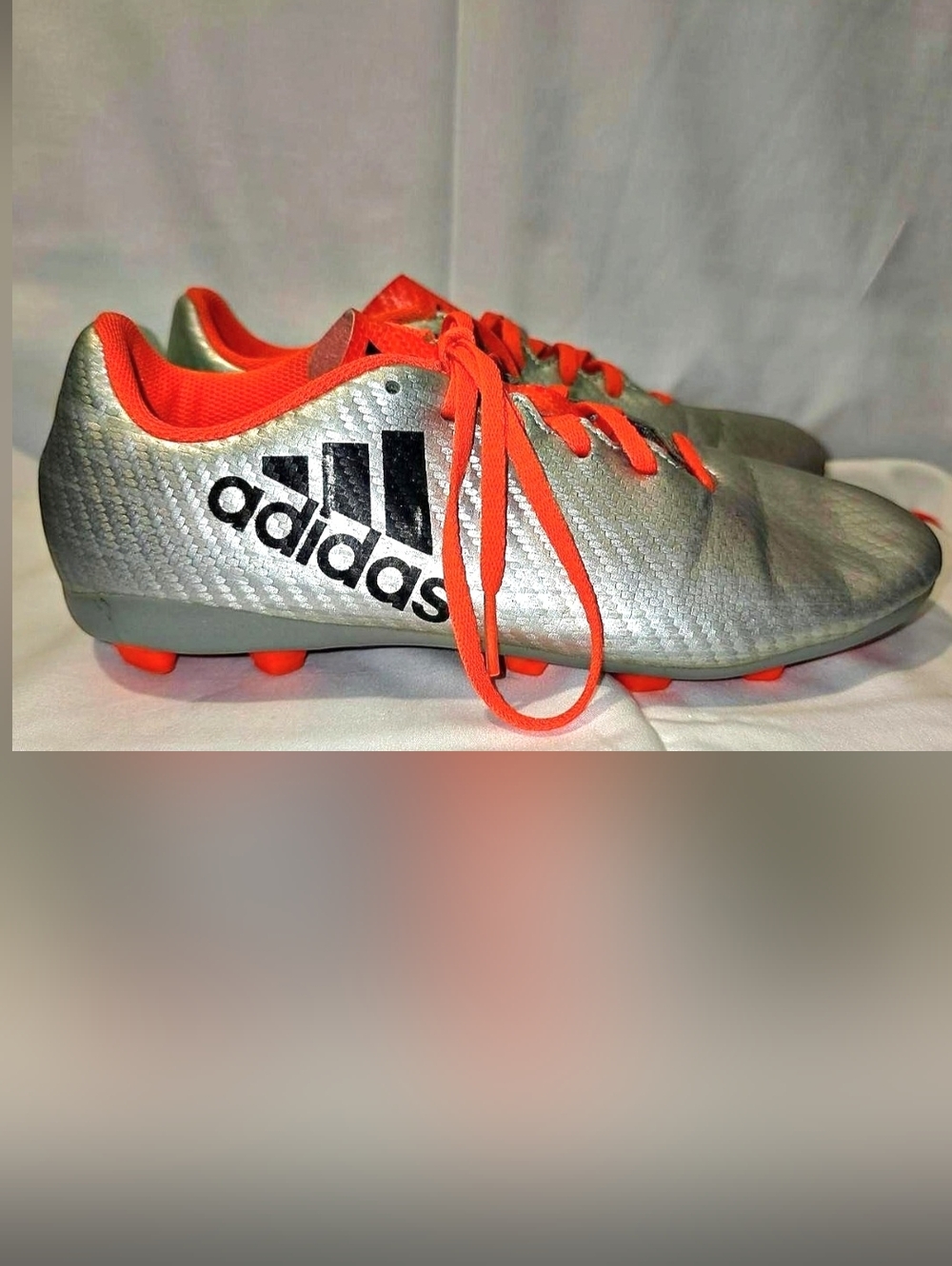 Adidas 16.4 X Silver and Orange Soccer/ football Cleats.